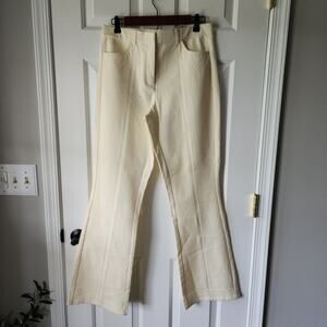 Isaac Mizrahi Live Women Yellow Dress Pants Size 10 Trousers Wide Leg